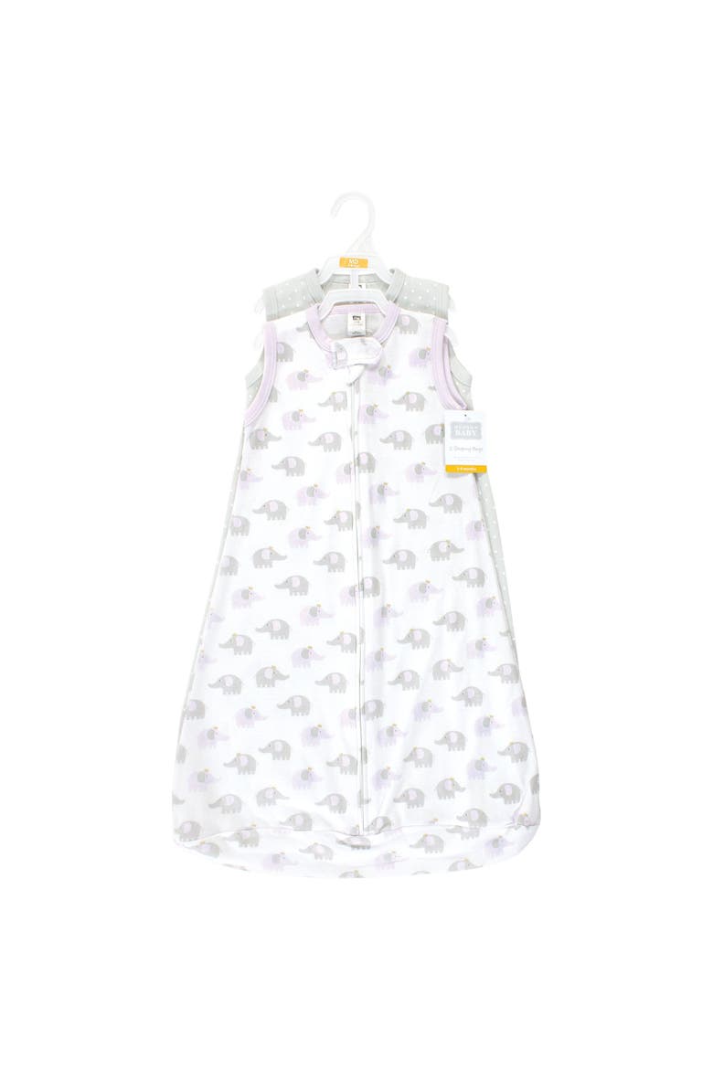 Long-Sleeve Cotton Wearable Sleep Solution, Alternate, color, Lilac Elephants Sleeveless