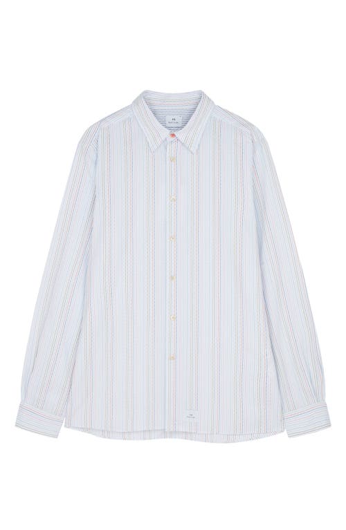 Paul Smith Mens Long Sleeve Regular Fit Striped Shirt In White
