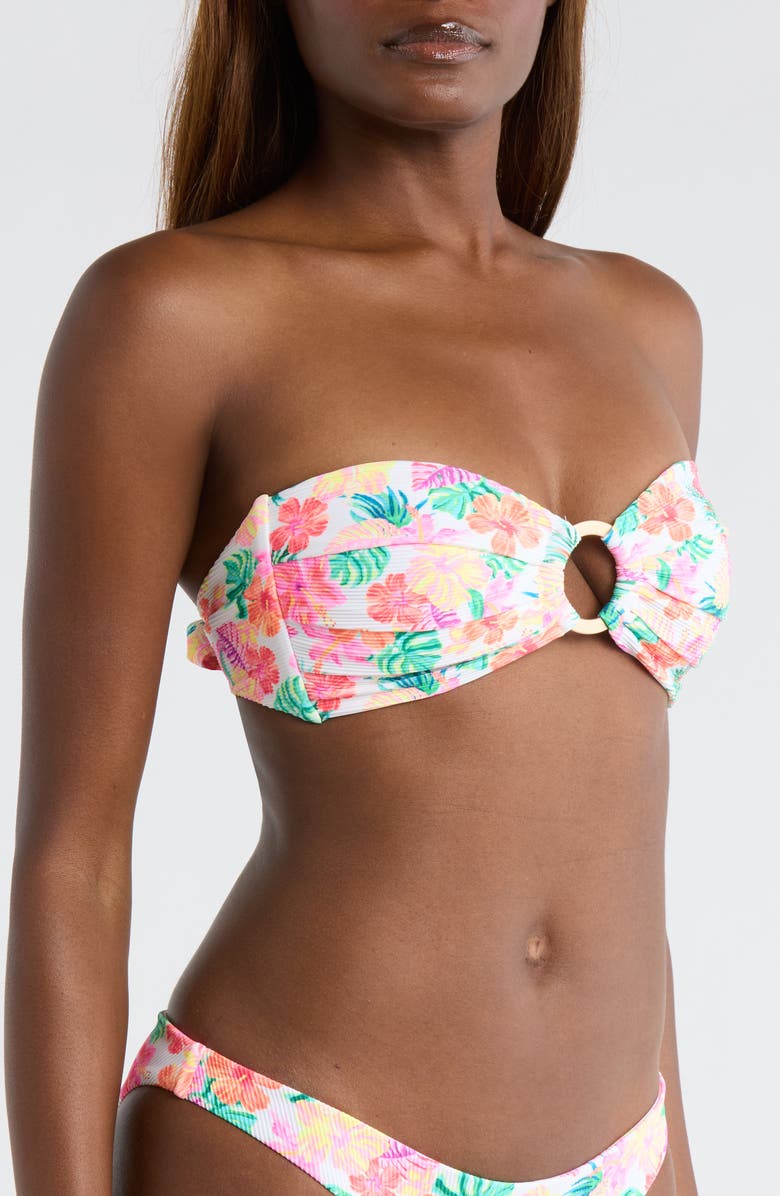 Kulani Kinis Strapless O-Ring Bikini Top, Alternate, color, Island Escape