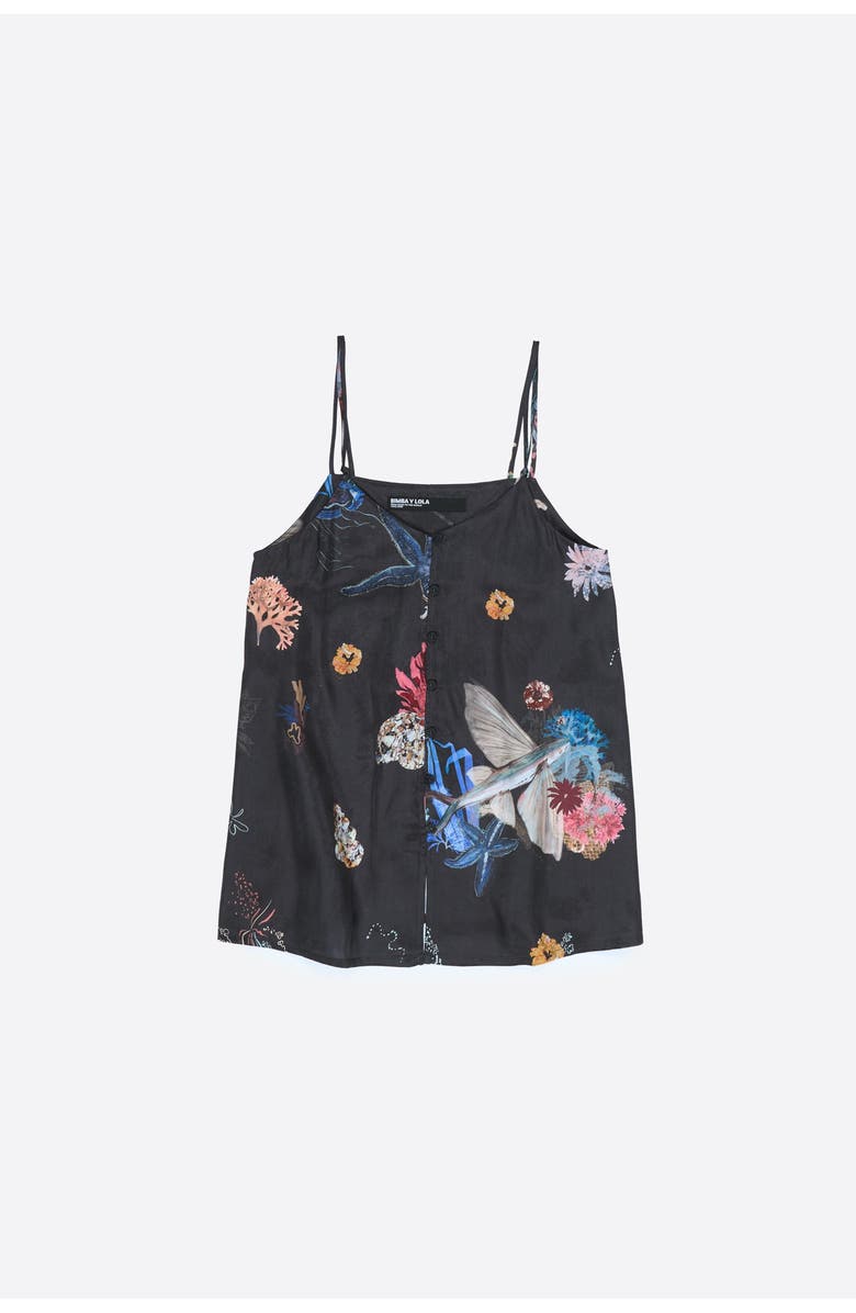 Bimba y Lola Seabed Flowing Strappy Top, Alternate, color, Seabed Anthracite