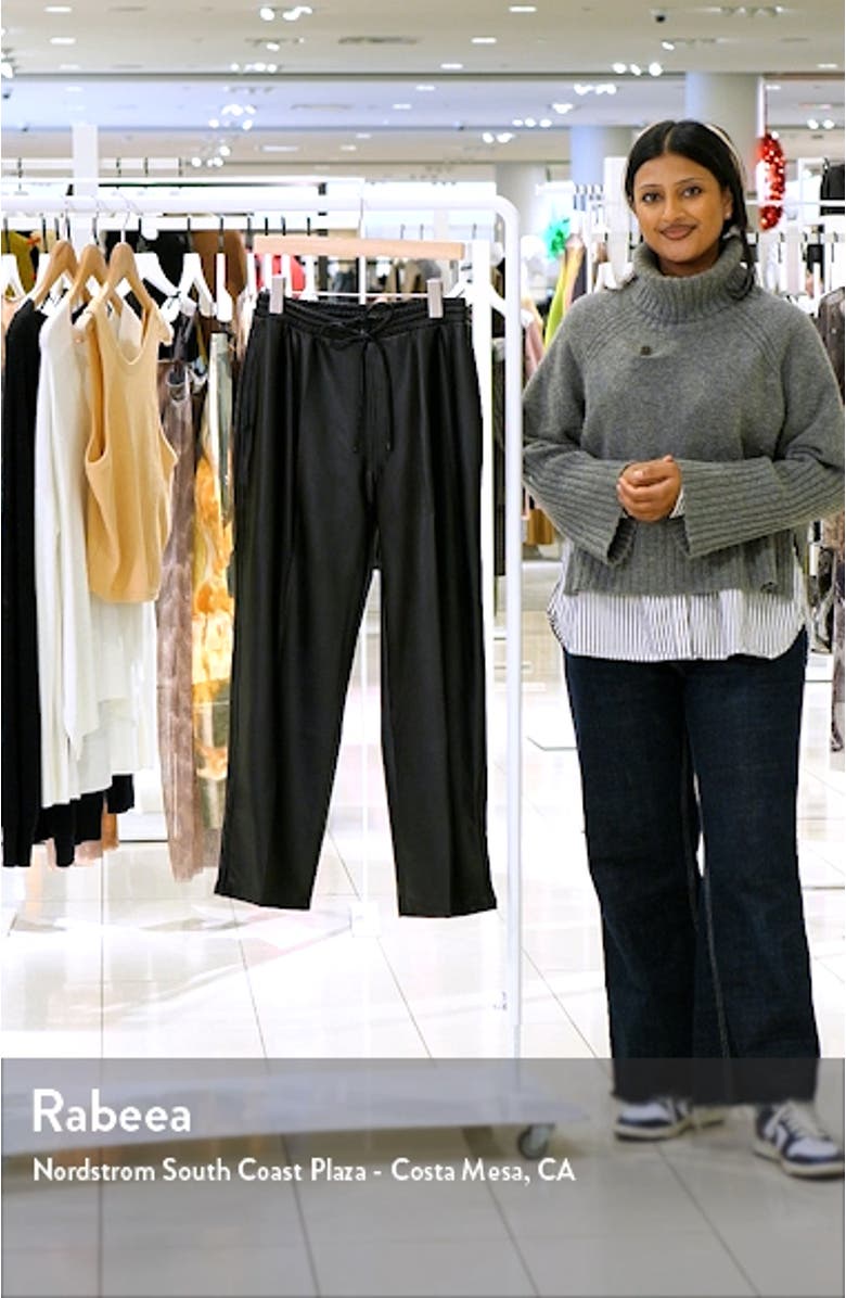 Faux Leather Drawstring Track Pants, sales video thumbnail