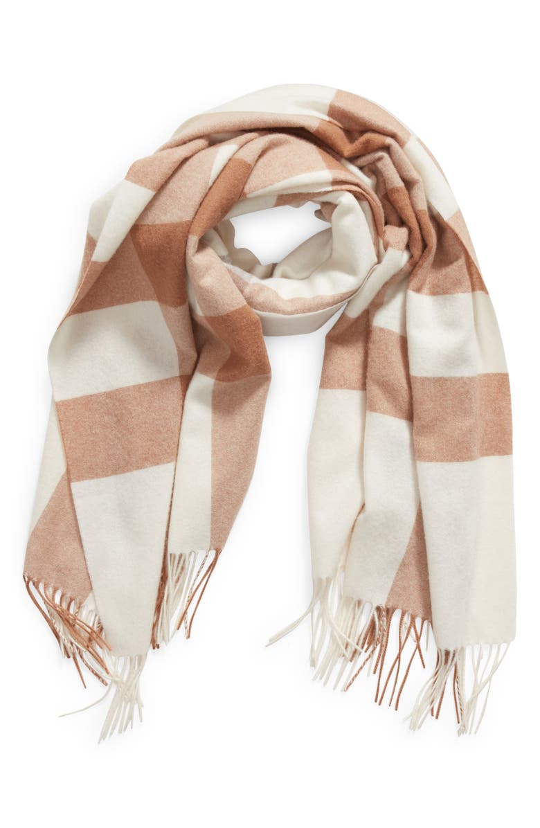Nordstrom Buffalo Check Cashmere Scarf, Alternate, color, 