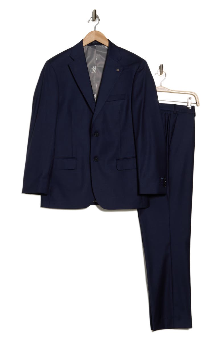 Scotch & Soda Modern Fit Solid Navy Wool Suit, Alternate, color,