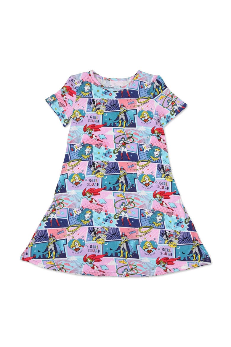 Kids' Justice League Heroines Short Sleeve Dress, Main, color, Justice Heroines