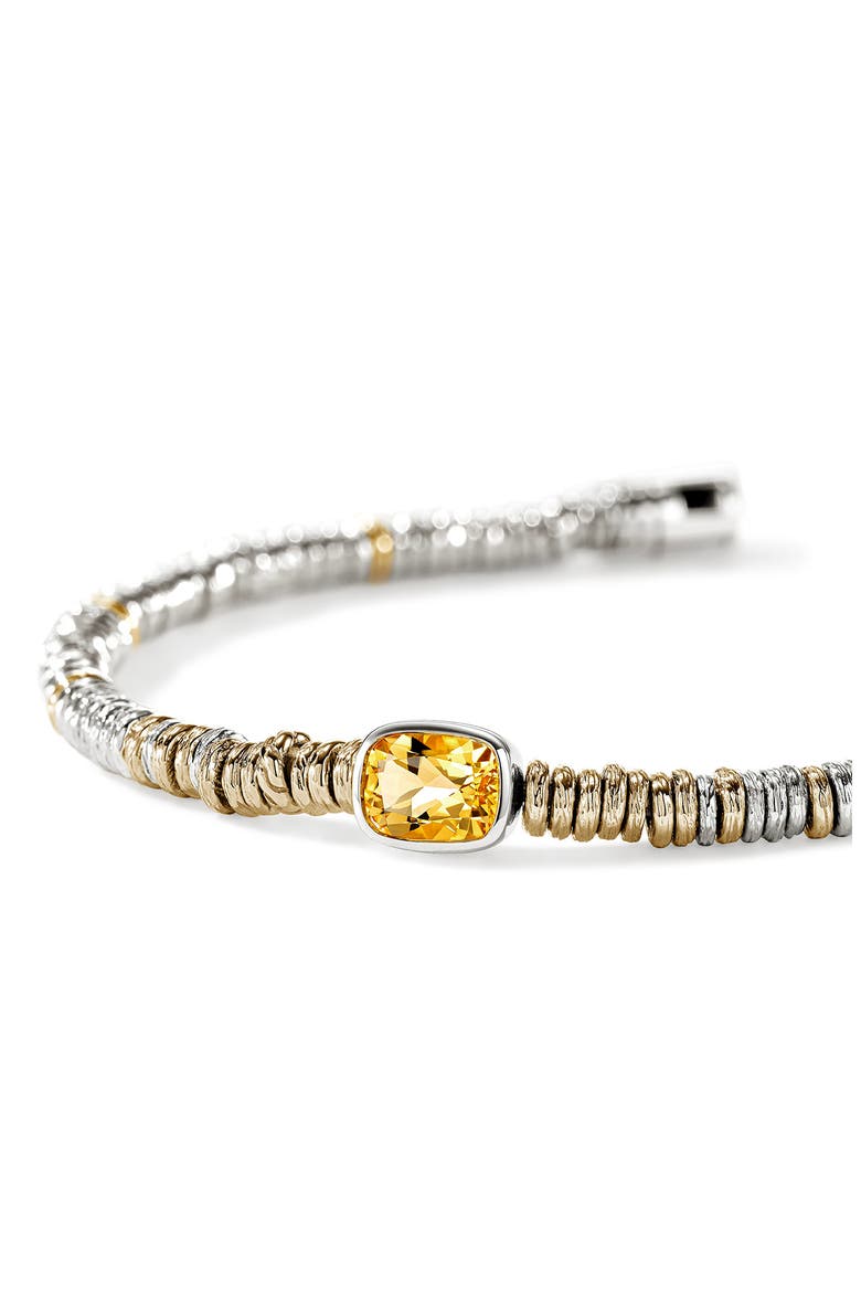 Heishi Bracelet, 14K Gold, Sterling Silver, Citrine, 4mm, Alternate, color, CITRINE
