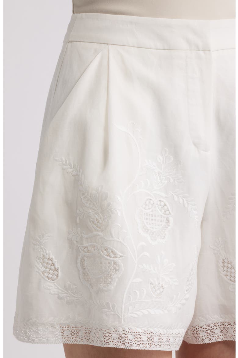 Embroidered Shorts, Alternate, color, WHITE