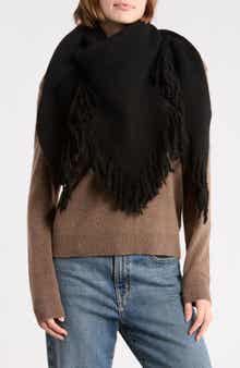 Marled Fringe Triangle Scarf