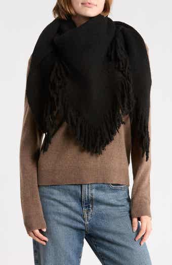 Marled Fringe Triangle Scarf