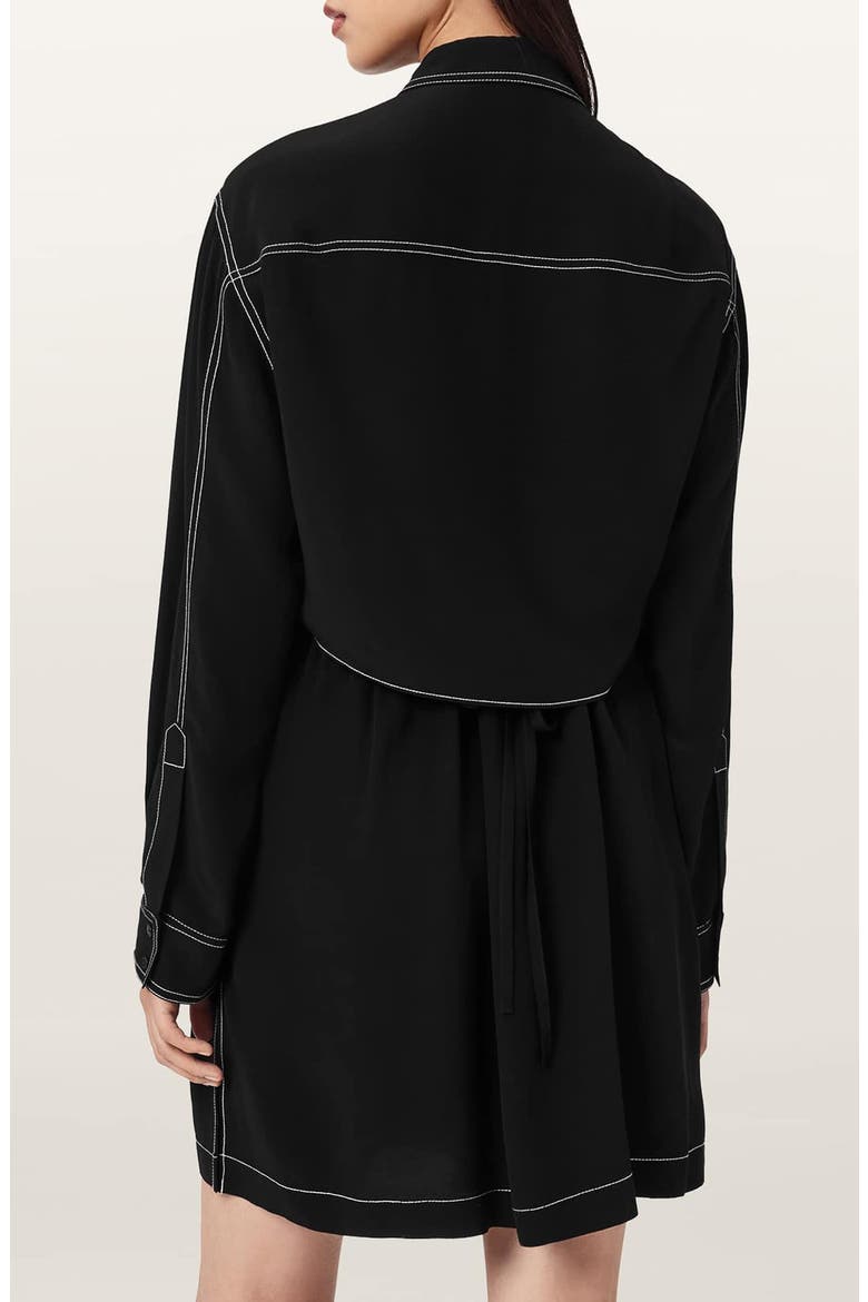 Tala Long Sleeve Shirtdress, Alternate, color, BLACK