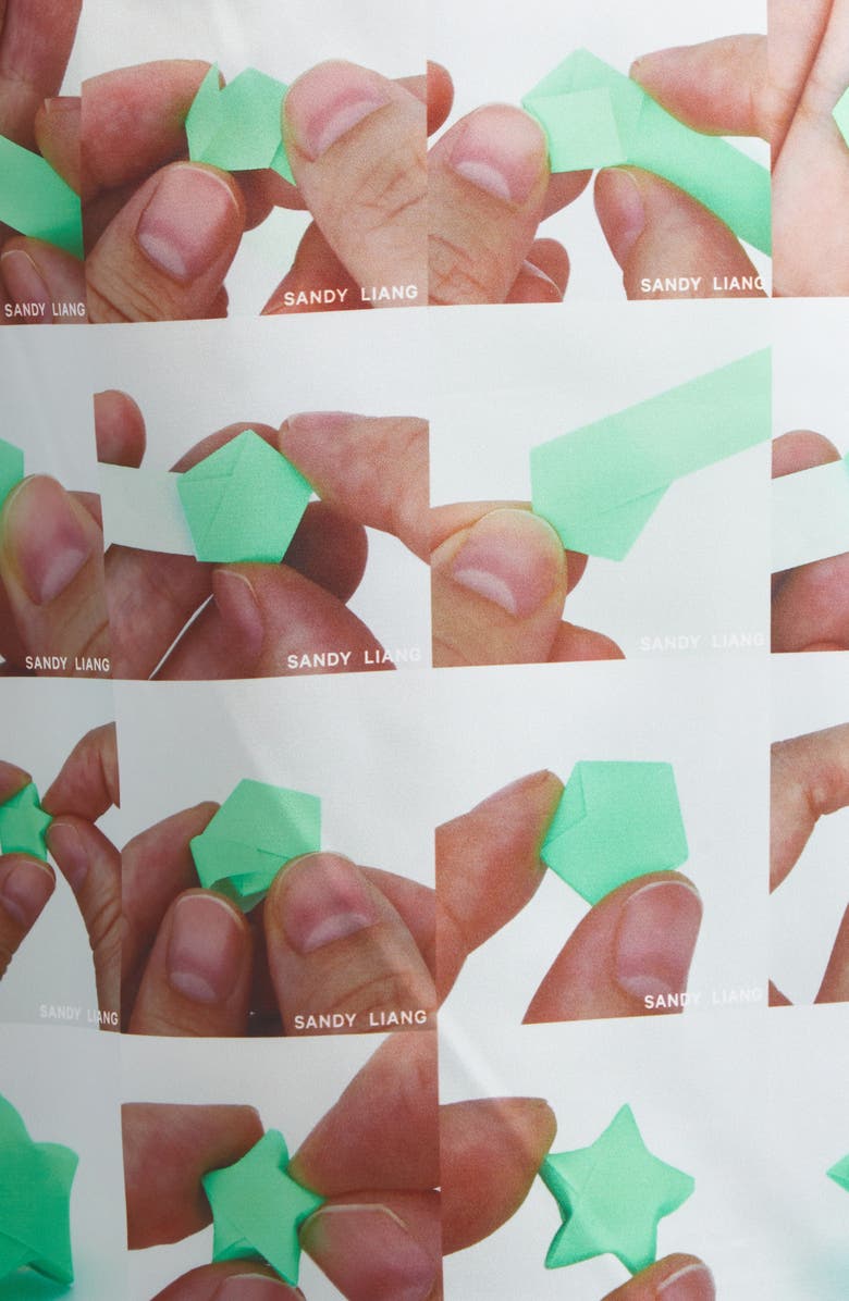 Sandy Liang Ina Origami Print A-Line Skirt, Alternate, color, White Multi