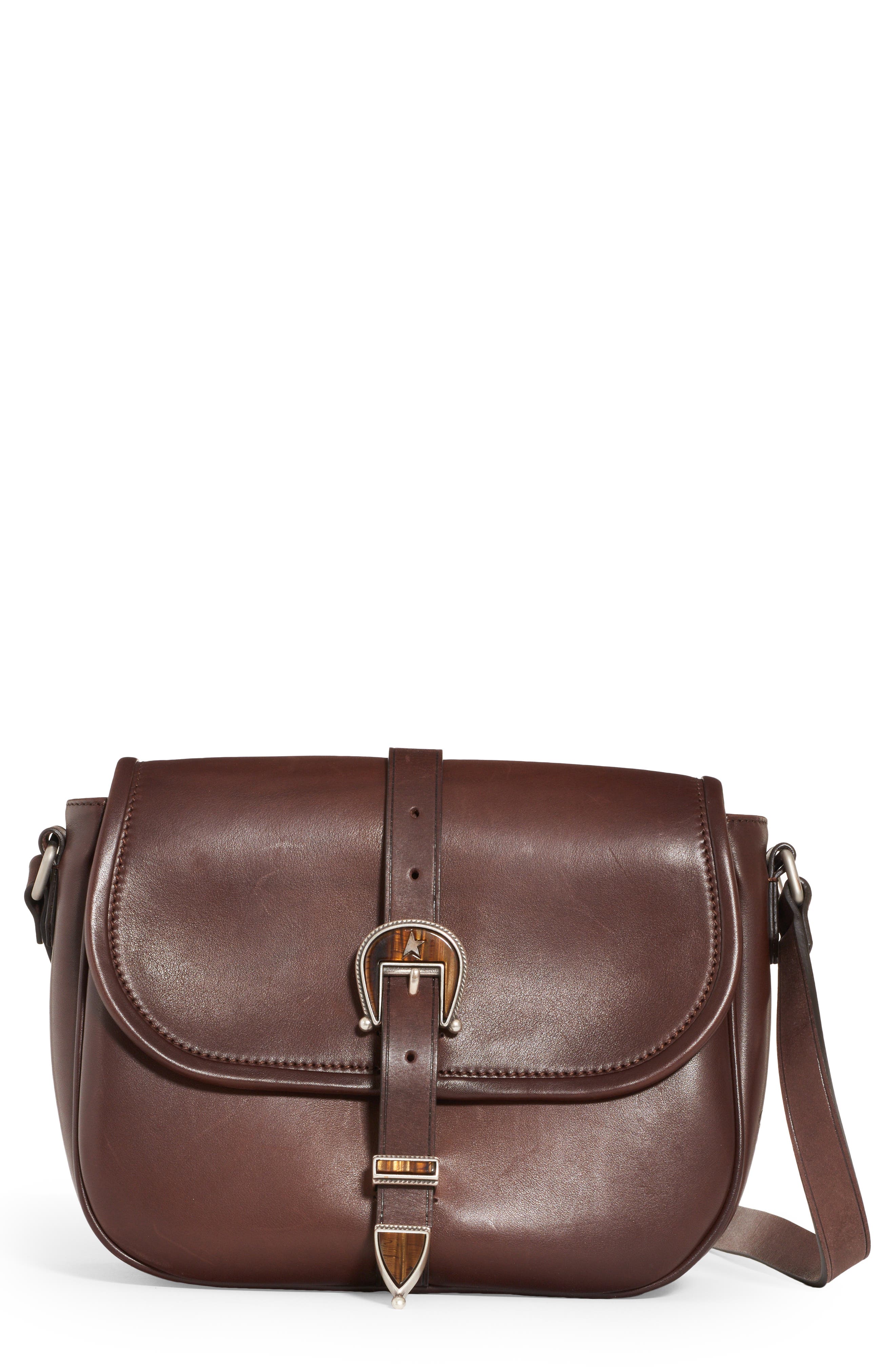 Golden Goose Medium Rodeo Leather Shoulder Bag, Main, color, 