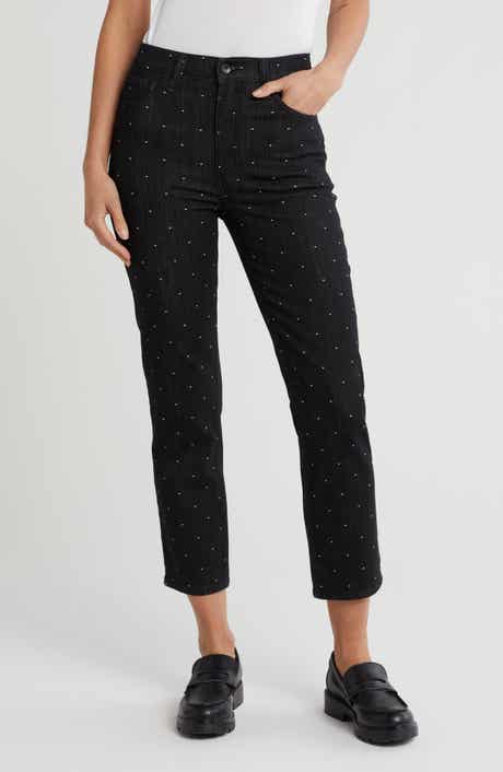 rag & bone Fern Dot High Waist Ankle Slim Leg Jeans