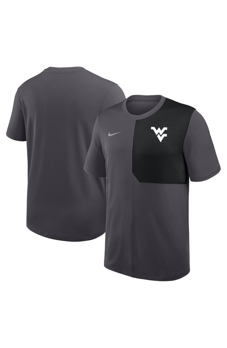 Nike Men's Nike Anthracite West Virginia Mountaineers 2025 Sideline UV Performance Coach T-Shirt, Main, color, Anthracite