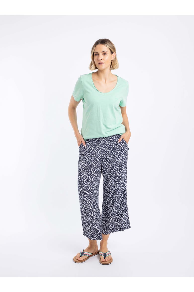 Sarita Printed Wide Leg Cropped Trousers, Alternate, color, Twilight