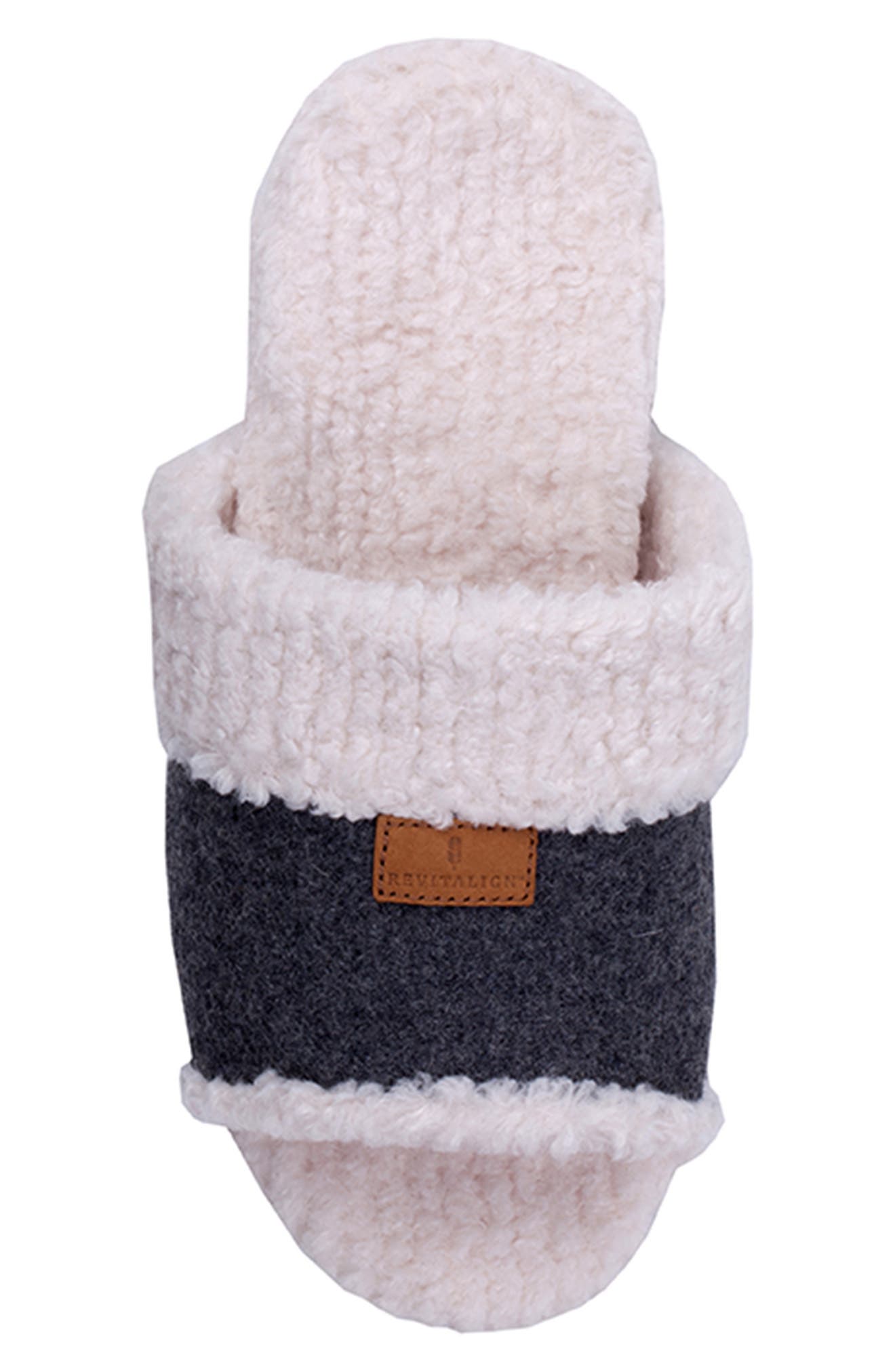 Revitalign Juniper Faux Shearling Orthotic Slipper, Alternate, color, Charcoal