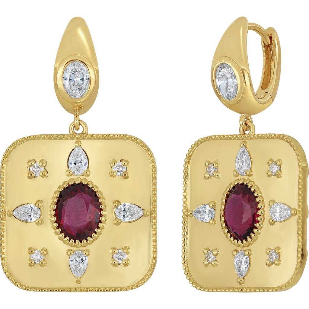 Bony Levy Luxe Ruby & Diamond Drop Earrings In Multi