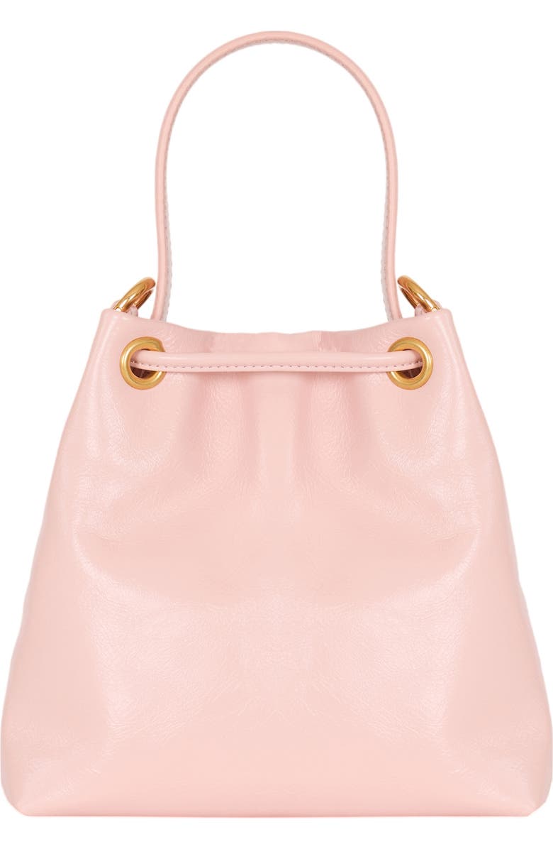 Balmain Pulse Bucket bag in smooth leather, Alternate, color, Pink