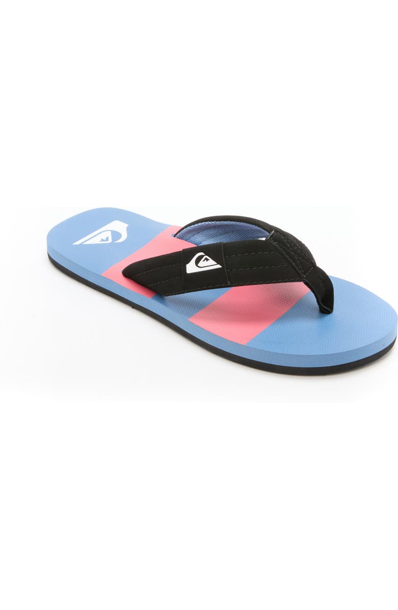Quiksilver Kids' Moncata Layback Flip Flop, Main, color, Black/ Red/ Blue