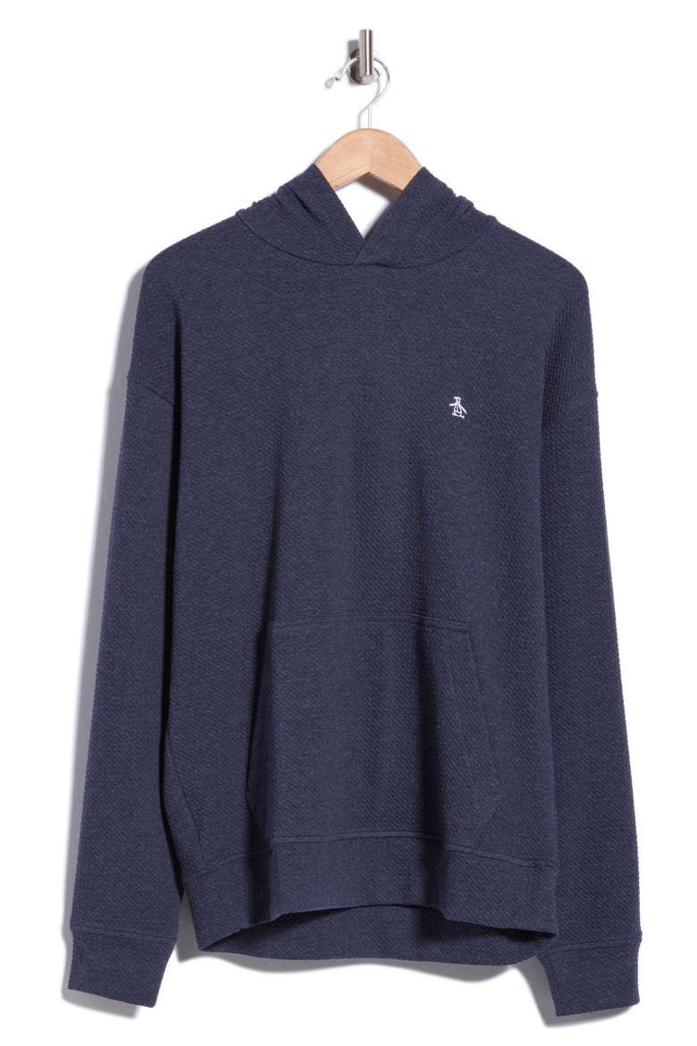 Textured Double Knit Hoodie, Main, color, DARK SAPPHIRE