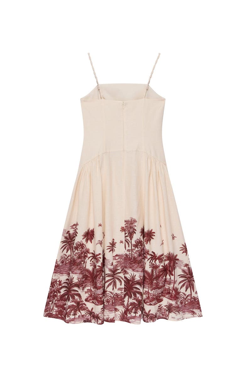 MINT VELVET Palm Print Midi Dress, Alternate, color,