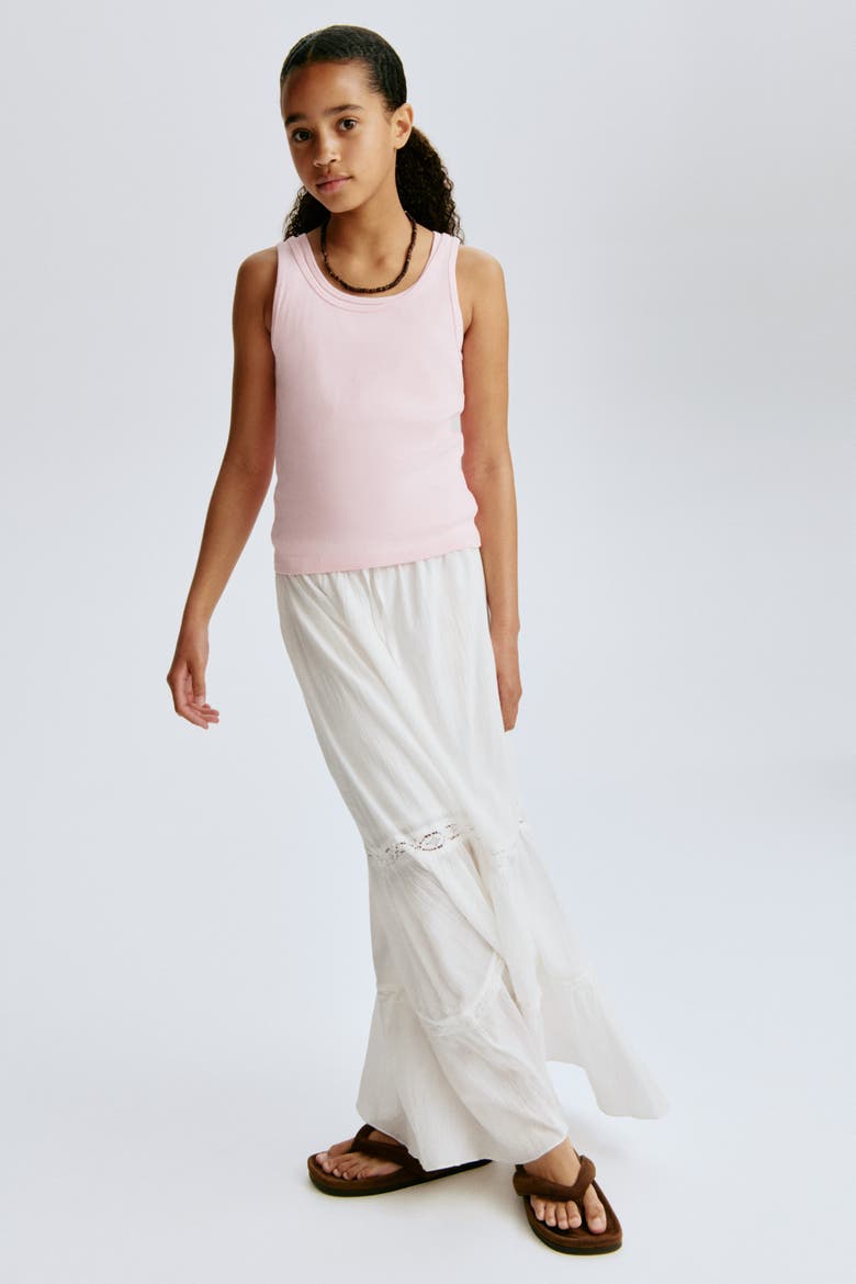 Tiered Skirt, Alternate, color, Cream/patterned