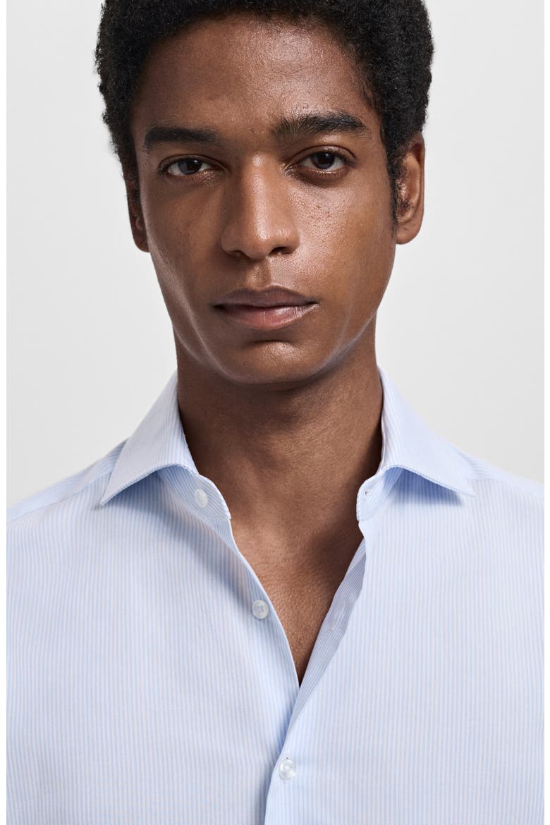 Thousand Stripe Slim Fit Button Down Shirt, Alternate, color, BLUE