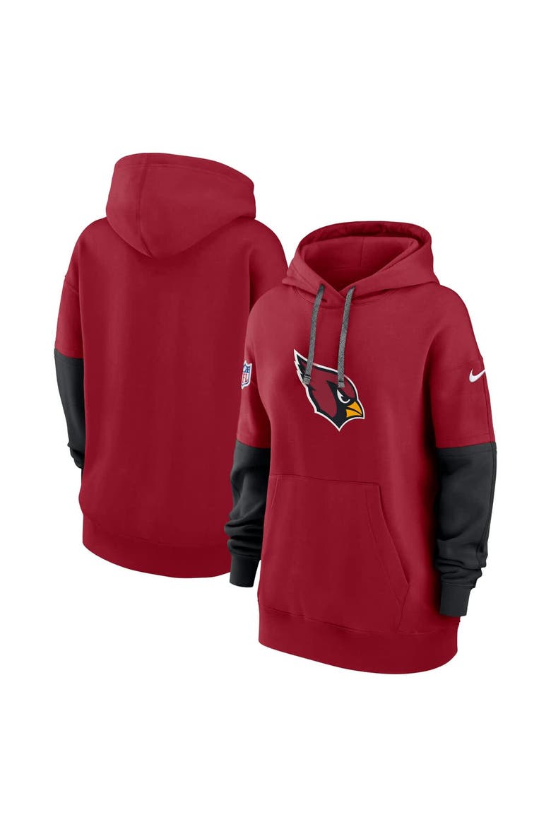 Women's Nike Cardinal Arizona Cardinals 2024 Sideline Essential Fleece Pullover Hoodie, Main, color, Cardinal