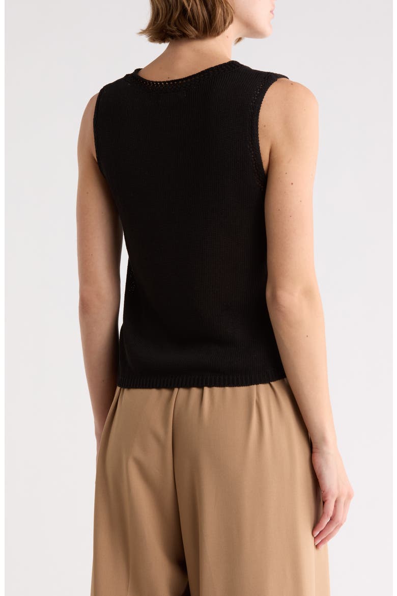 Pointelle Sweater Tank, Alternate, color, BLACK