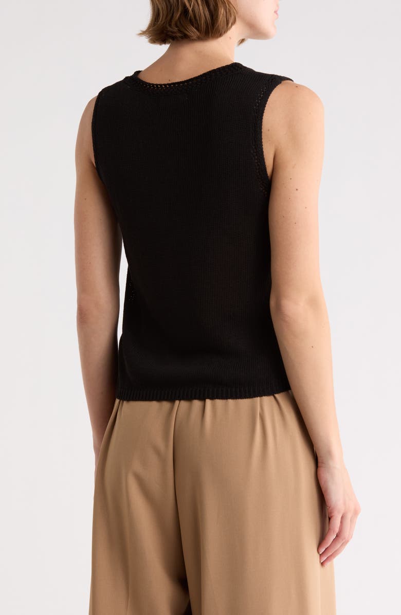 MAX STUDIO Pointelle Sweater Tank, Alternate, color, Black