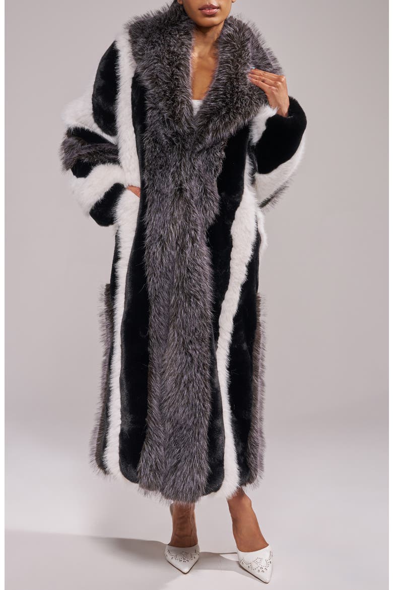 Moonstone Faux Fur Coat, Main, color, GREY MULTI