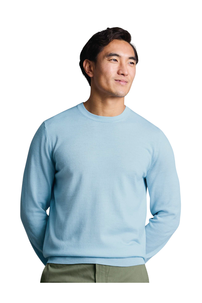 Merino Crew Neck Sweater, Main, color, Ice Blue