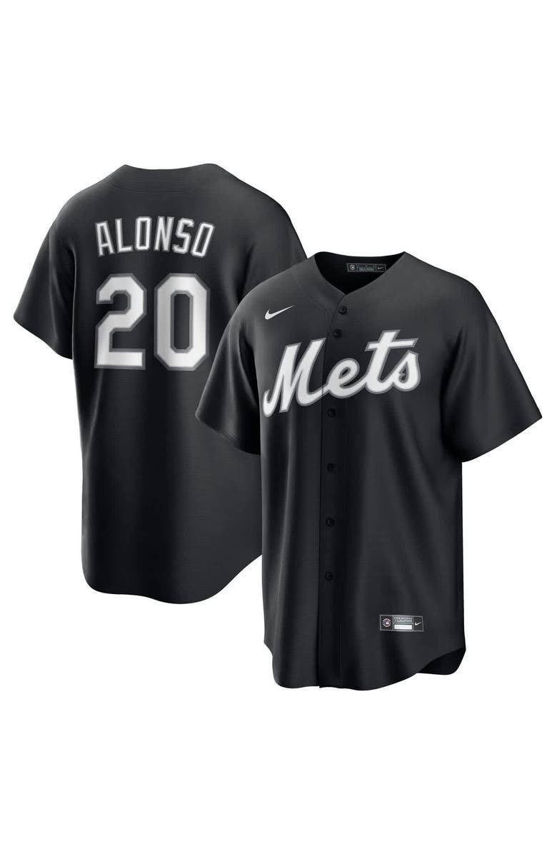 Nike Men's Nike Pete Alonso Black New York Mets Lights Out Replica Player Jersey, Alternate, color, Black