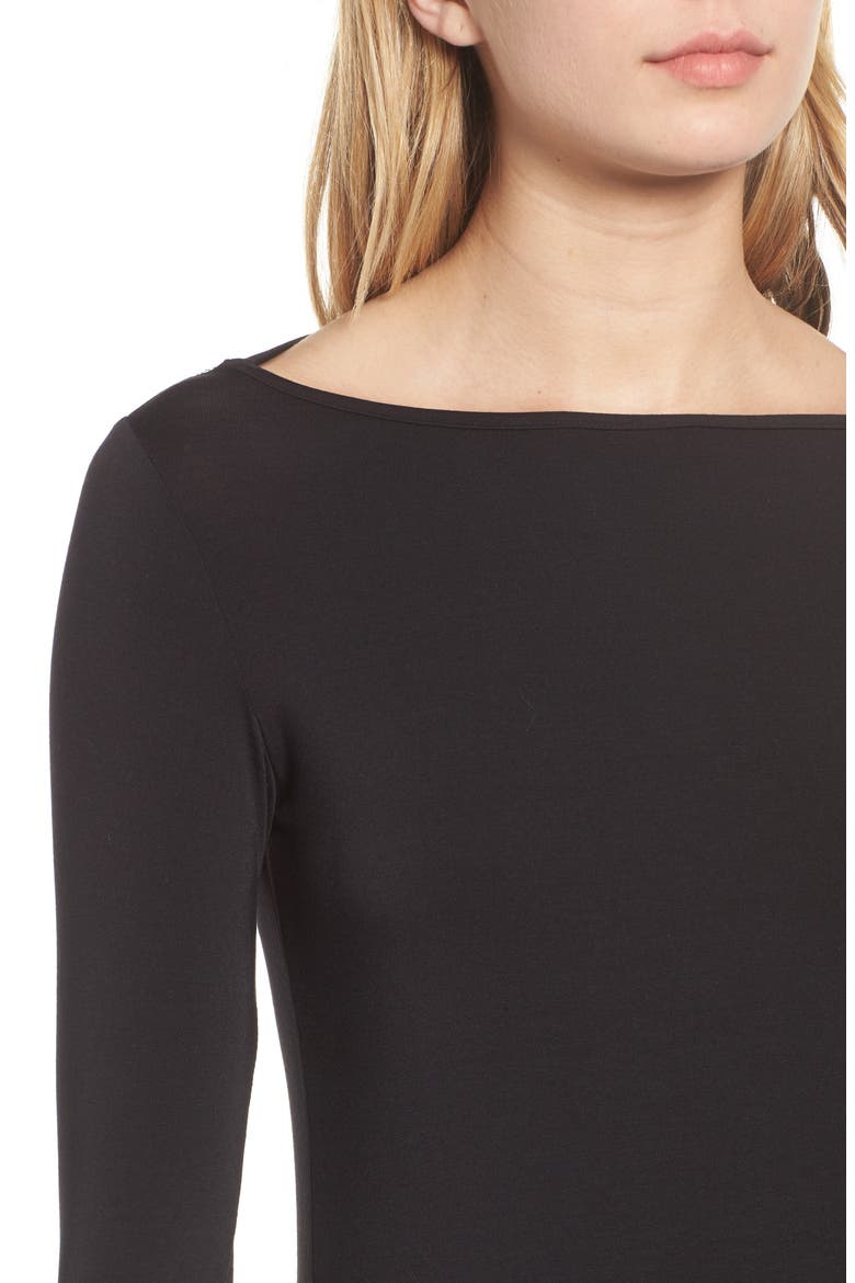 Francoise Stripe Top, Alternate, color, BLACK