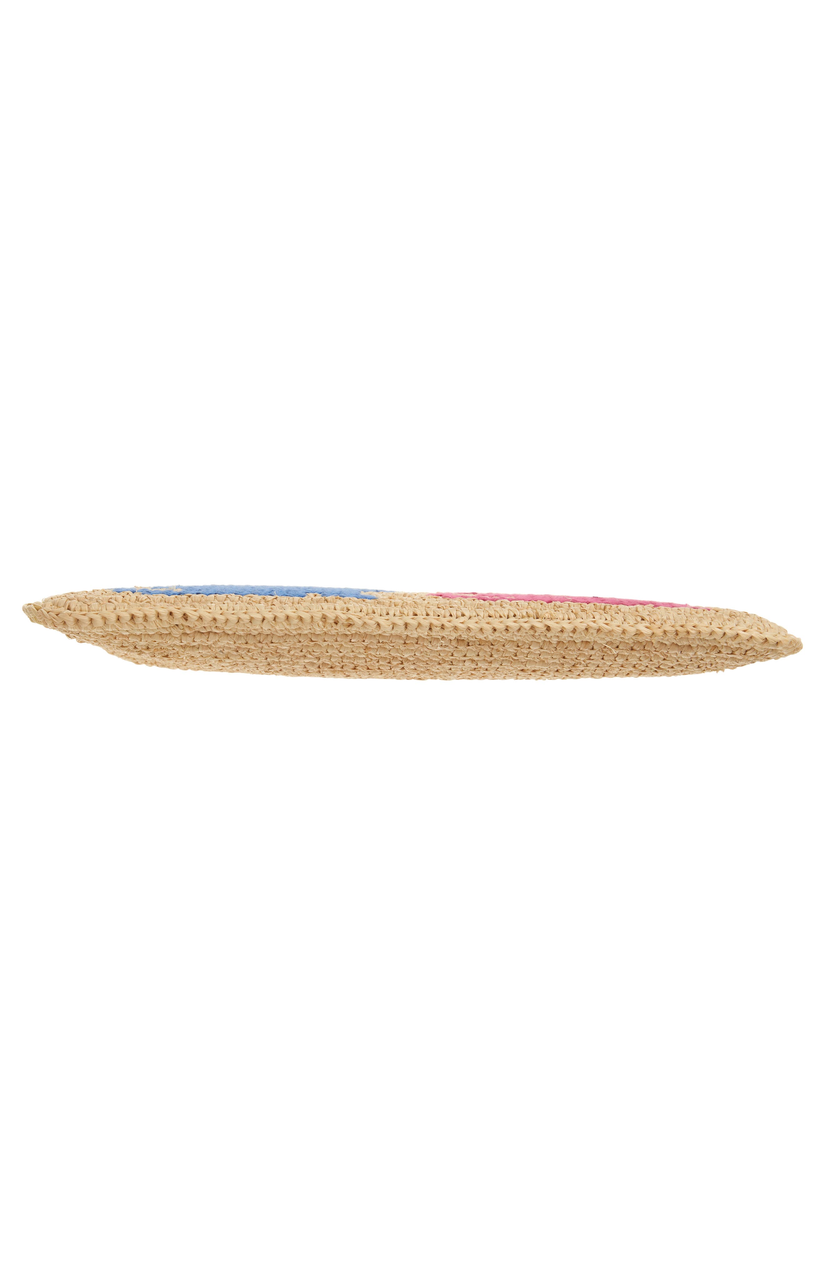 Valentino Garavani Medium Raffia Zip Pouch, Alternate, color, Natural Multi