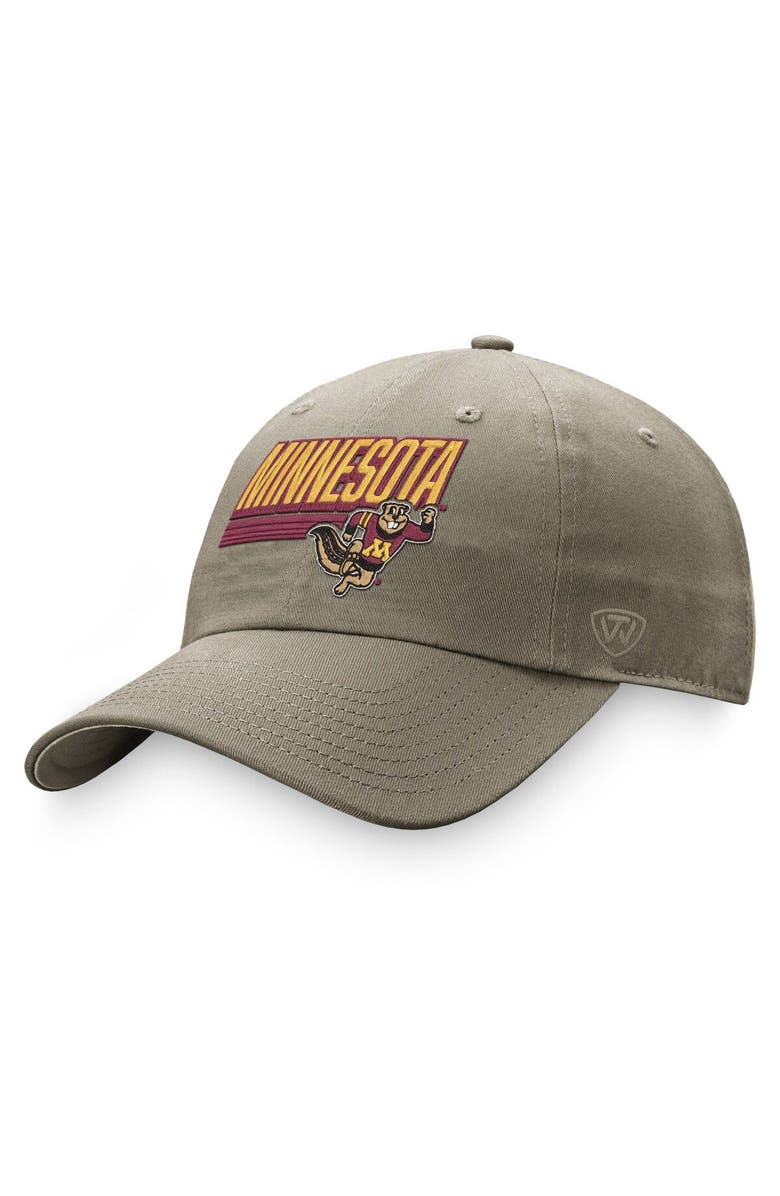 TOP OF THE WORLD Men's Top of the World Khaki Minnesota Golden Gophers Slice Adjustable Hat, Main, color, 