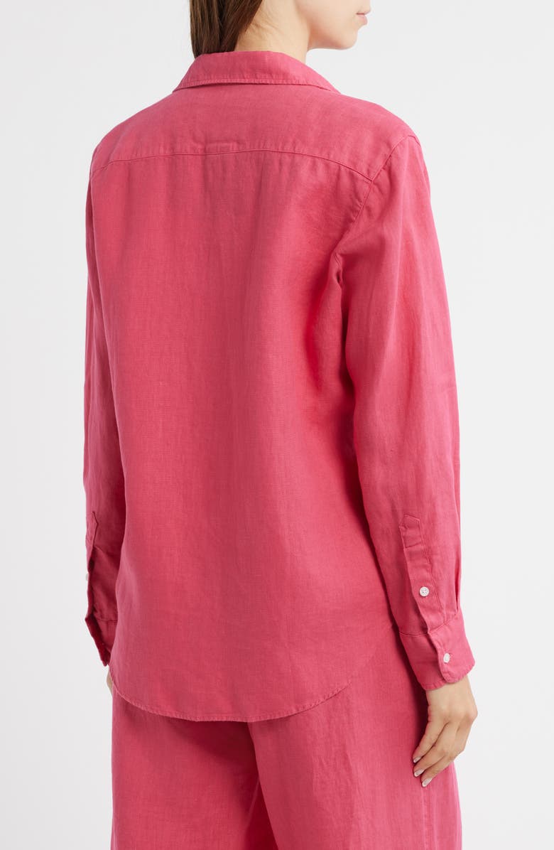 Frank & Eileen Relaxed Linen Button-Up Shirt, Alternate, color, Raspberry