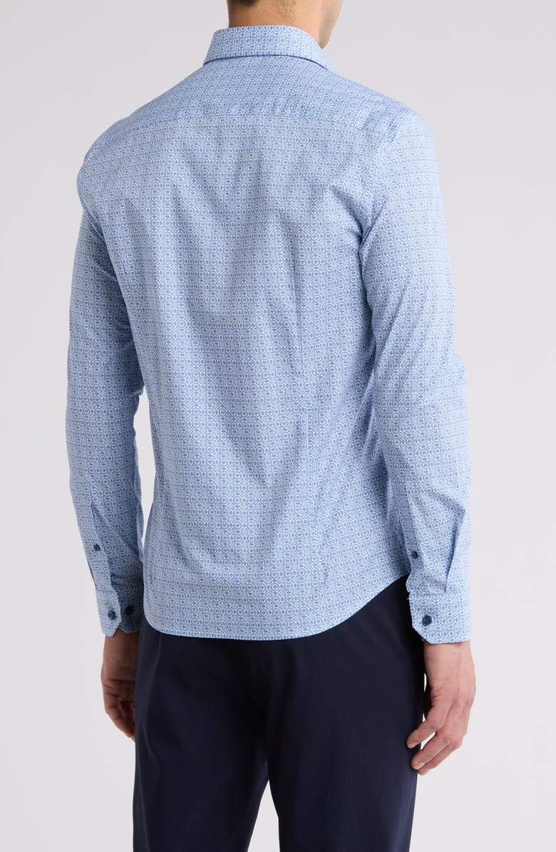 SOUL OF LONDON Tile Print Stretch Cotton Button-Up Shirt, Alternate, color, 