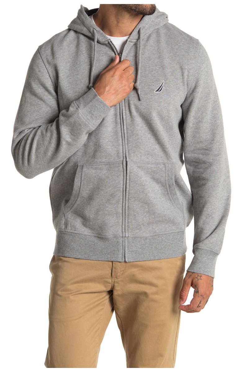 Nautica Fleece Zip Front Hoodie, Main, color, 