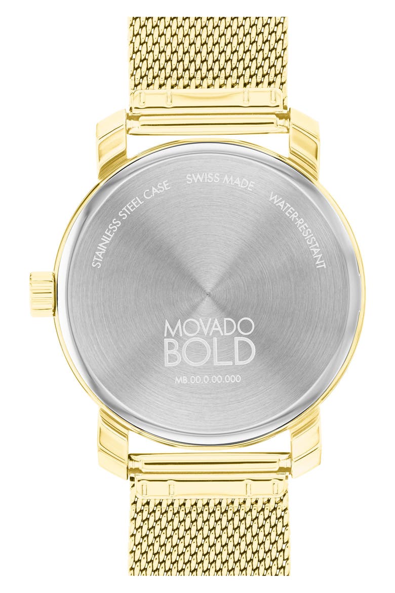 3-Hand Quartz Stainless Steel Mesh Strap Watch, 41mm, Alternate, color, GOLD