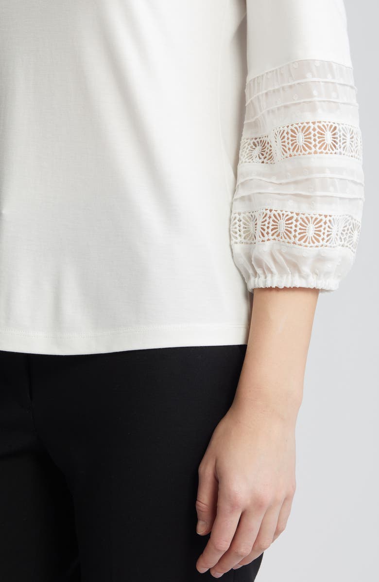 Anne Klein Harmony Mixed Trim Top, Alternate, color, 