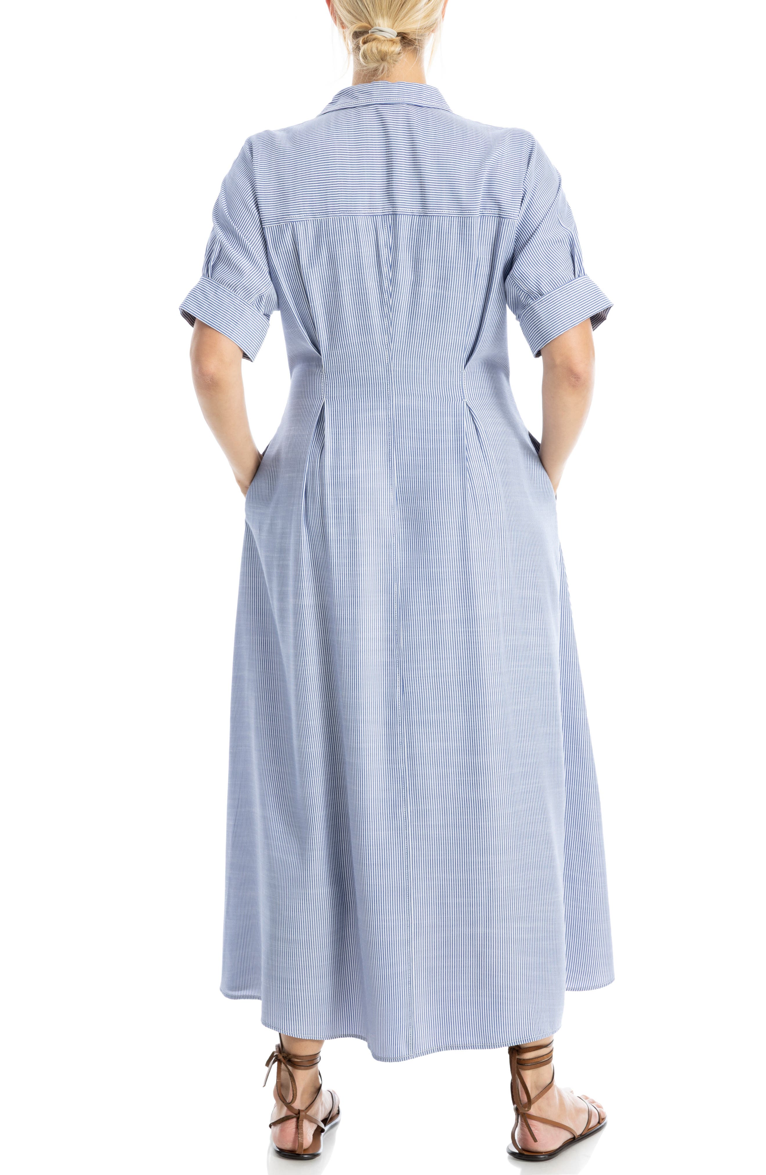 Stripe Short Sleeve Maxi Shirtdress - image 4