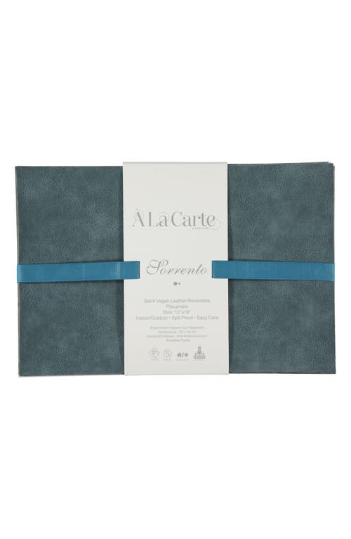 Dainty Home Faux Leather Reversible Set Of 4 Placemats In Reversible Blue Navy