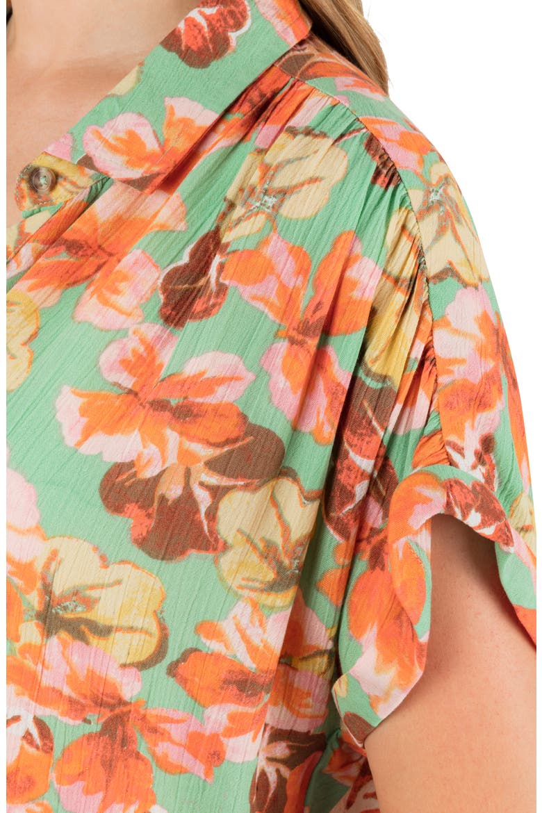 Ginko Clouds Floral Button-Up Shirt, Alternate, color, GINKO GREEN