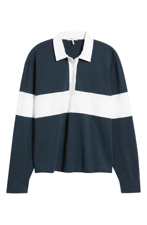 Rag & Bone Colorblock Rugby Shirt In Blue