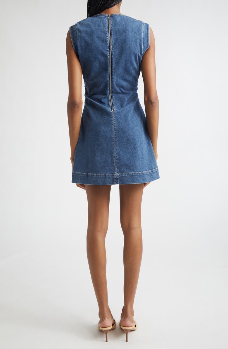 Veronica Beard Imara Denim Minidress, Alternate, color, Dark Bright Blue