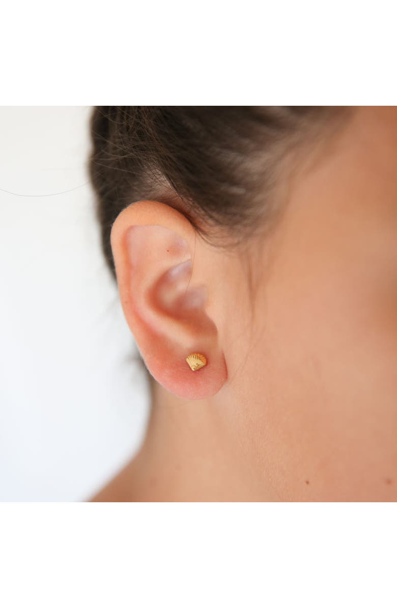 Pip Pop Seashell Stud Earrings, Alternate, color, Gold