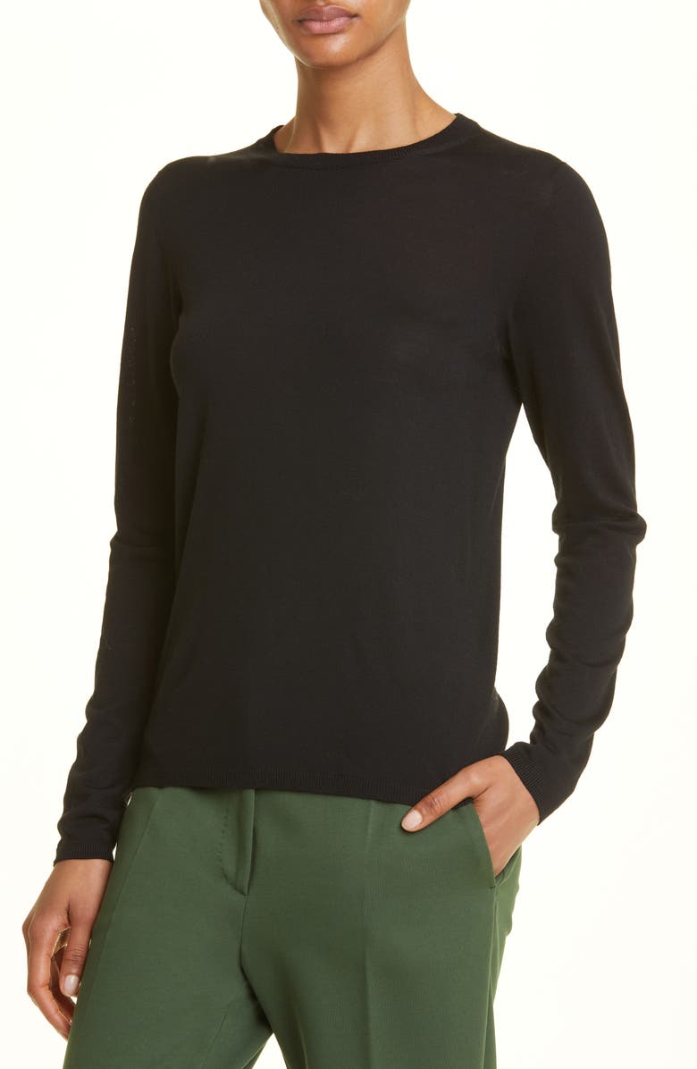 Max Mara Pesco Virgin Wool Crewneck Sweater, Alternate, color, 