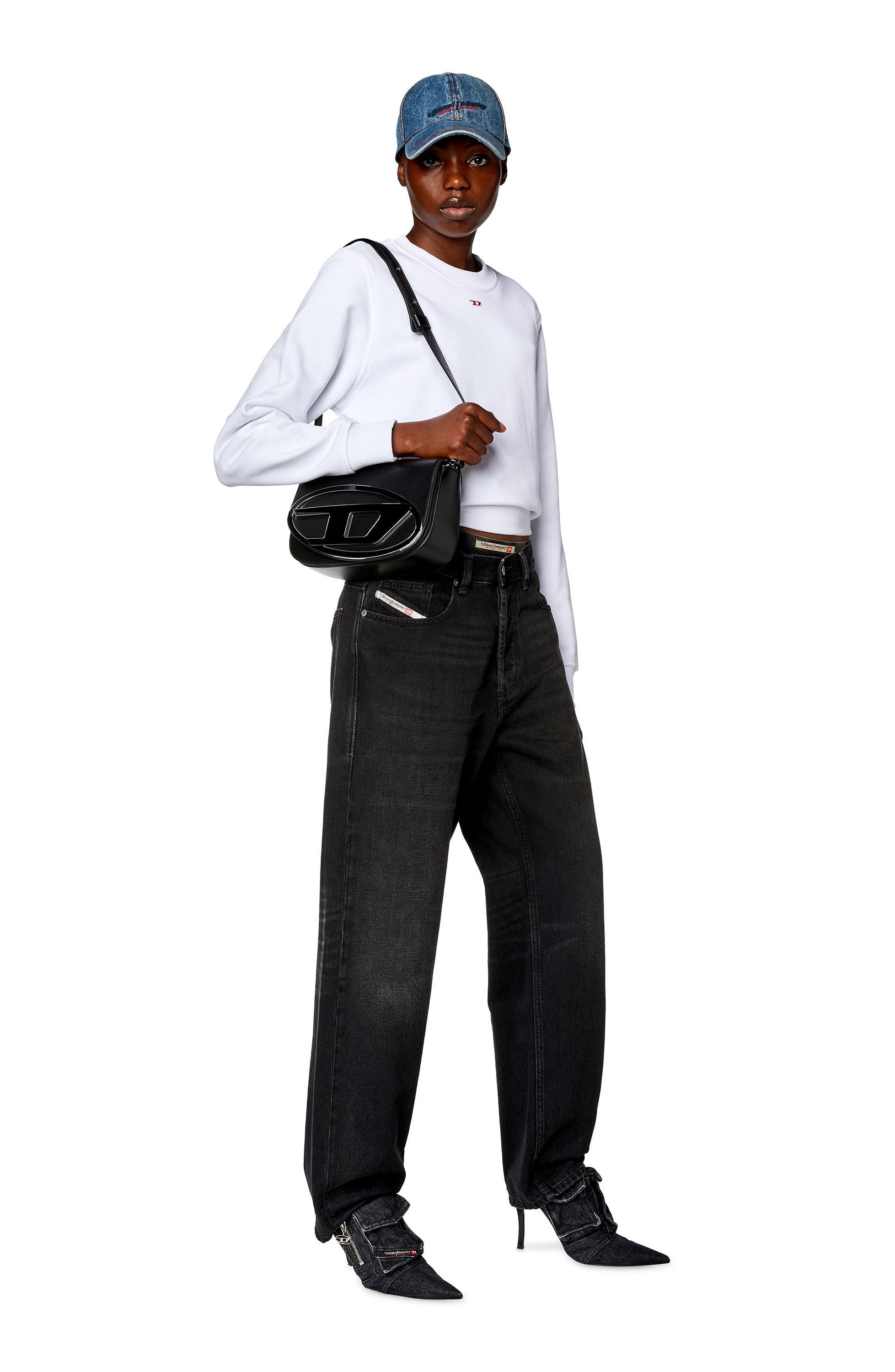 1DR Leather Shoulder Bag, Alternate, color, BLACK