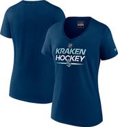 FANATICS Women's Fanatics Deep Sea Blue Seattle Kraken Authentic Pro V-Neck T-Shirt