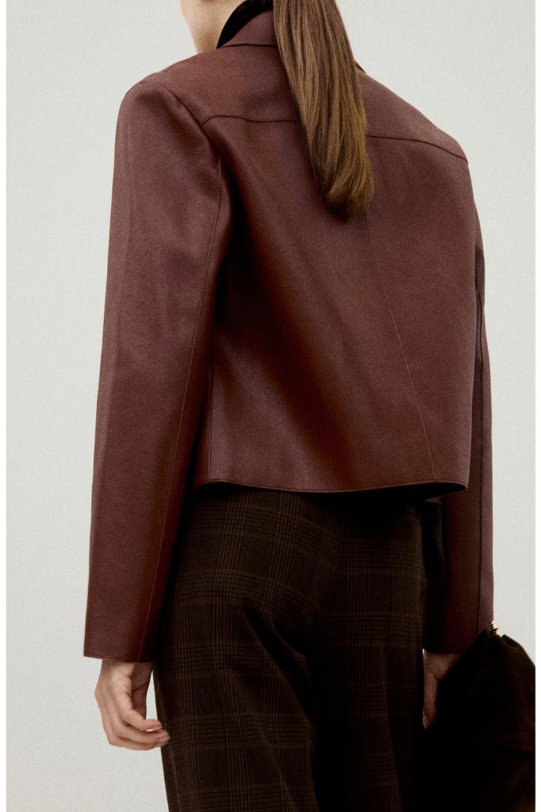 Faux Leather Jacket, Alternate, color, BURNT ORANGE